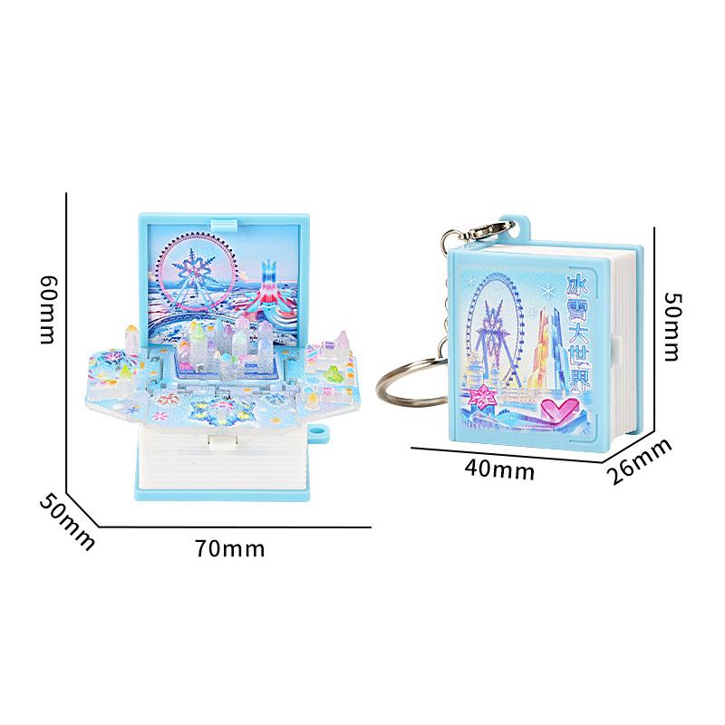 3D Mini Faltbuch Schlüsselanhänger Kinder Kinderspielzeug Angst Stressabbau Schloss Spielzeug Geburtstags Schmuck Geschenk Auto Schlüsselanhänger Schlüsselanhänger