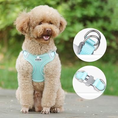 Dog Harness and Collar Breathable Reflective Dog Accessories for Small and Medium Dogs French Bulldog Chihuahua Pug Pet Harness