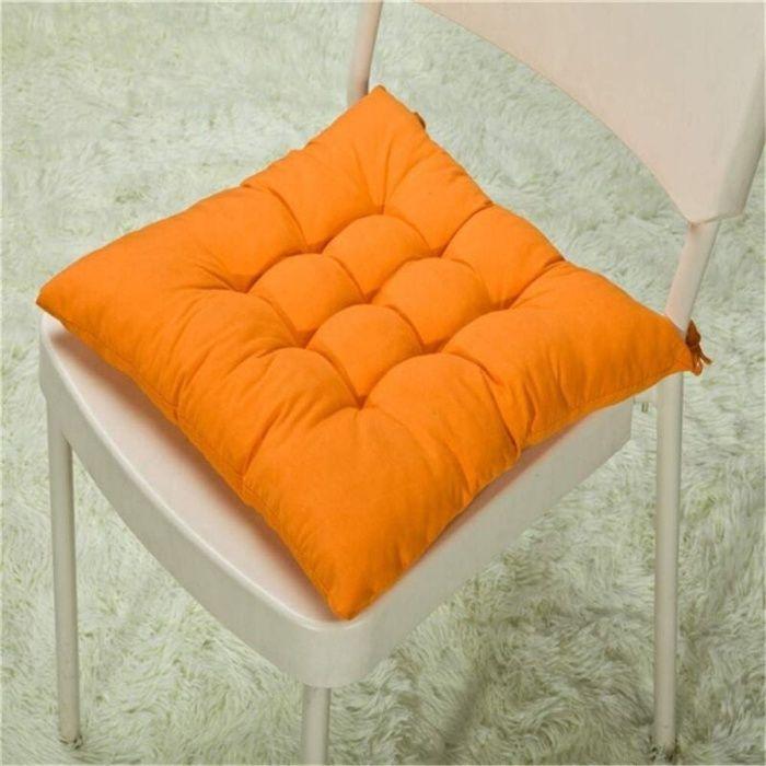 Coussins de chaises - AIMOONSA - Carré 40x40 - Capitonné 9/16 pts - Ensemble 6 pièces - Gris