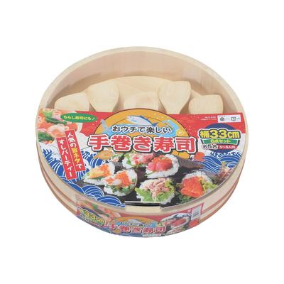 Pearl Metal Chirashi Sushi Set with 33cm Sushi Tub 5 and 5 Rice Scoops Hand-Rolled (6-Piece Set) (Approx. Go) (D-6767)