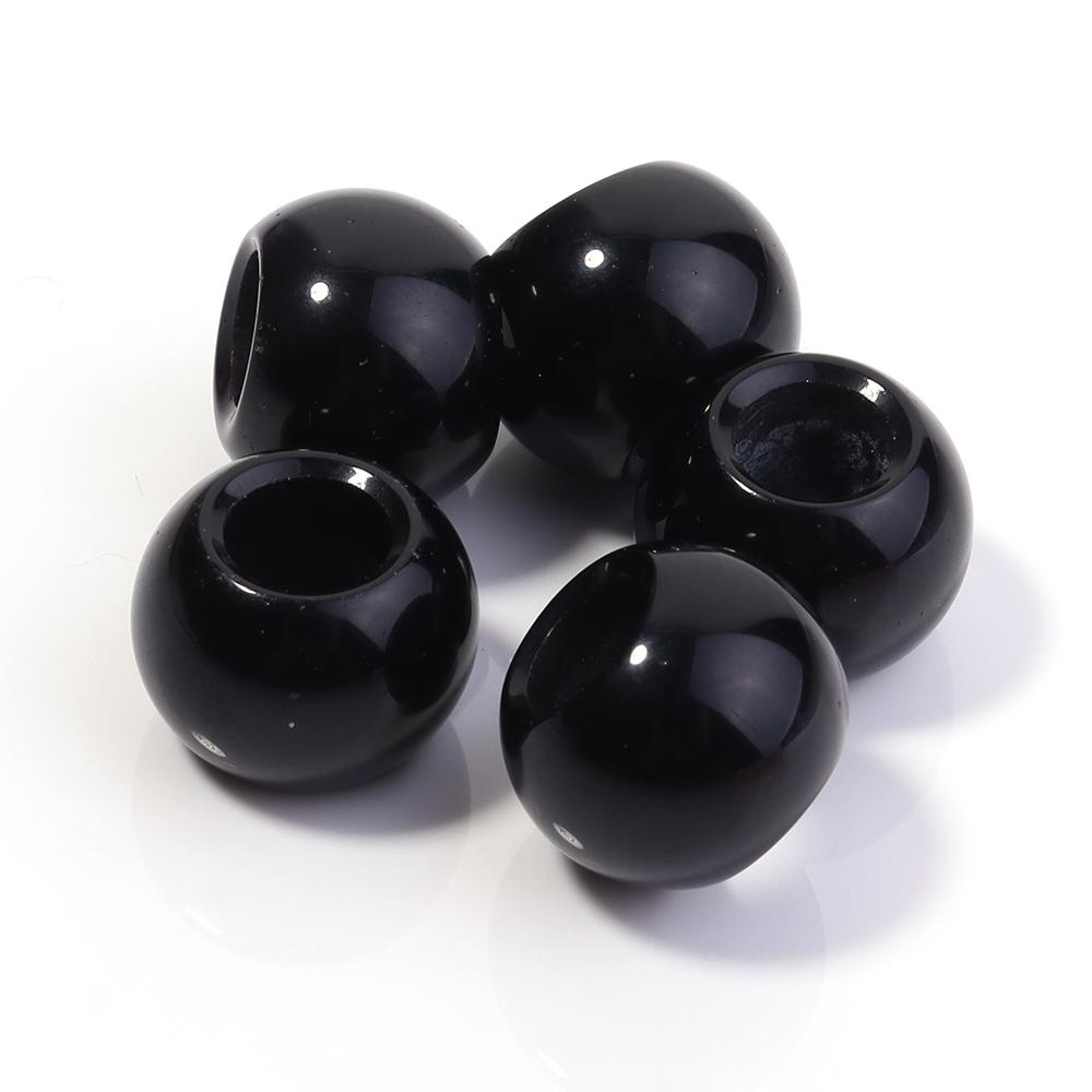 

5pcs 12mm Natural Stone Big Hole Beads Tiger Eye Malachite Turquoise Agate Loose Beads For DIY Bracelets Necklace Accessories