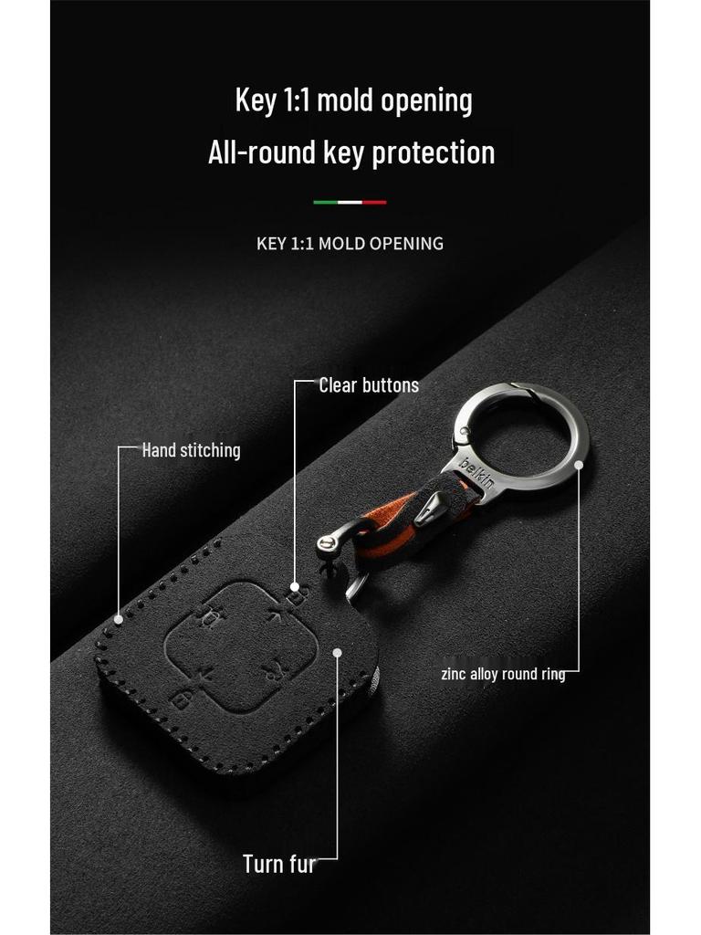 High-Quality Suede Key Case and Keychain for Zeekr 001/007/X/7X Bluetooth Models
