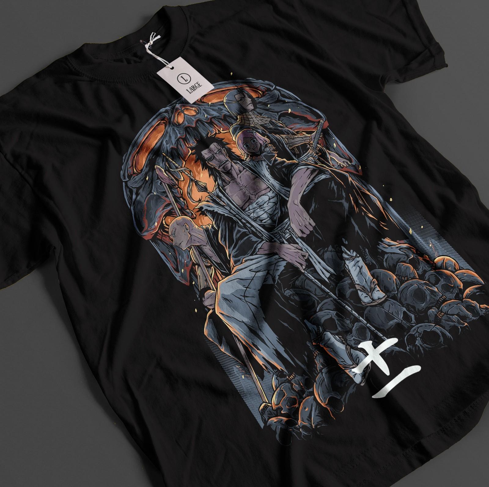 

Bleach Anime Shirt Zaraki Kenpachi Tshirt Ichigo Bankai T-Shirt Mens Womens Tees Top Aizen Unisex Tee XL