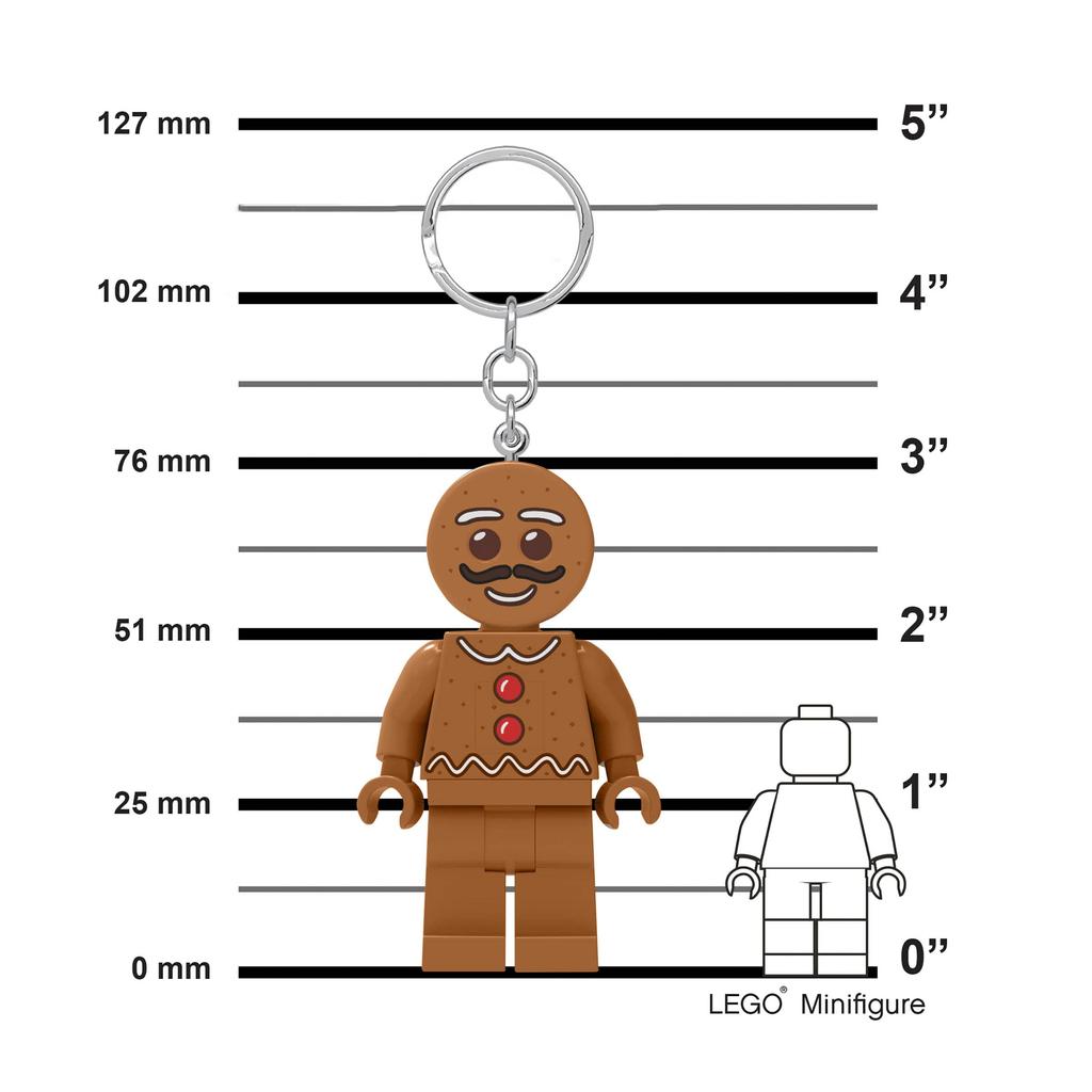 IQ Iconic Gingerbread Man Keychain LED Keychain Light Building Blocks Toy Doll Articulated Minifigure