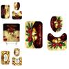 Festive Christmas Bathroom Set With Waterproof Shower Curtain And Non-slip Mats
