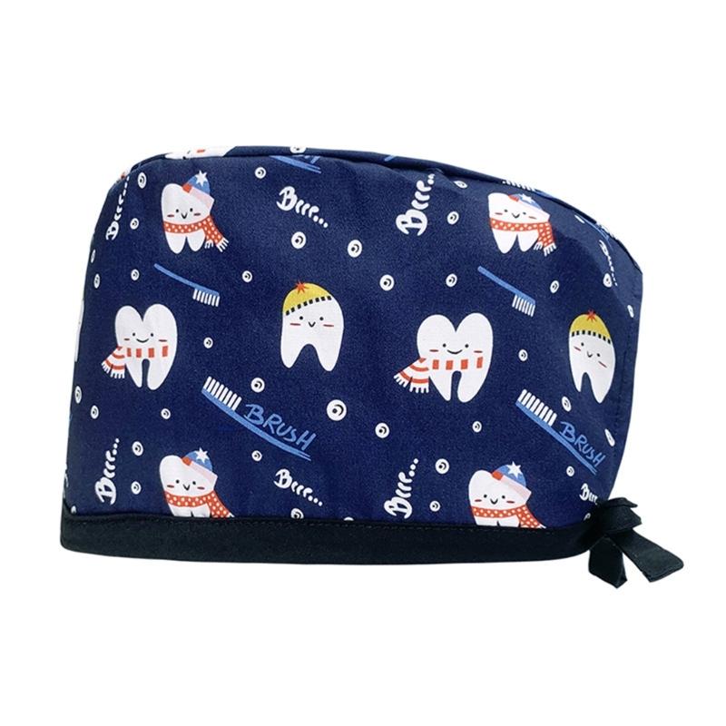 Turban Scrub Caps for Beauty Salon Comfortable Doctor Nurse Surgeon Hat for Hospital Staff Printed Working Hat for Bakery