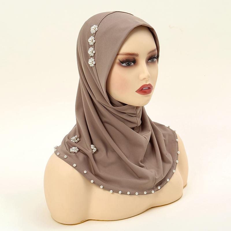 Instant Hemp Muslim Hijab Scarf Abaya Turban for Woman Islamic Women Head Wrap Ready To Wear Hijabs Pinless Neck Cover Turbans