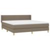 3130365 vidaXL Lit à sommier tapissier avec matelas Taupe 160x200 cm Tissu