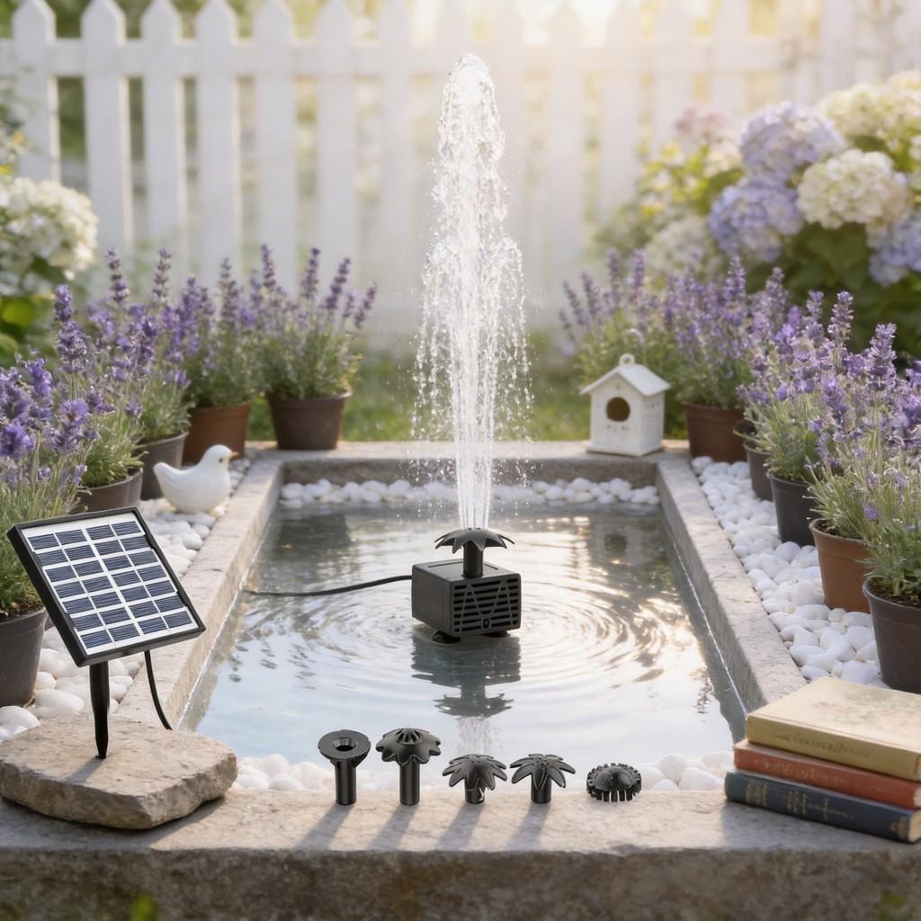 Garden Fountain With Solar Power For Outdoor Decor And Water Features