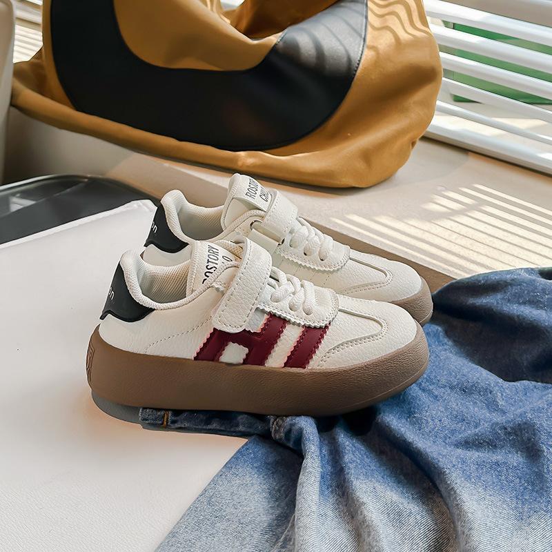 Genuine leather children's little white shoes 2025 autumn new girls' moral training shoes board shoes boys soft soles baby Korean version classmate