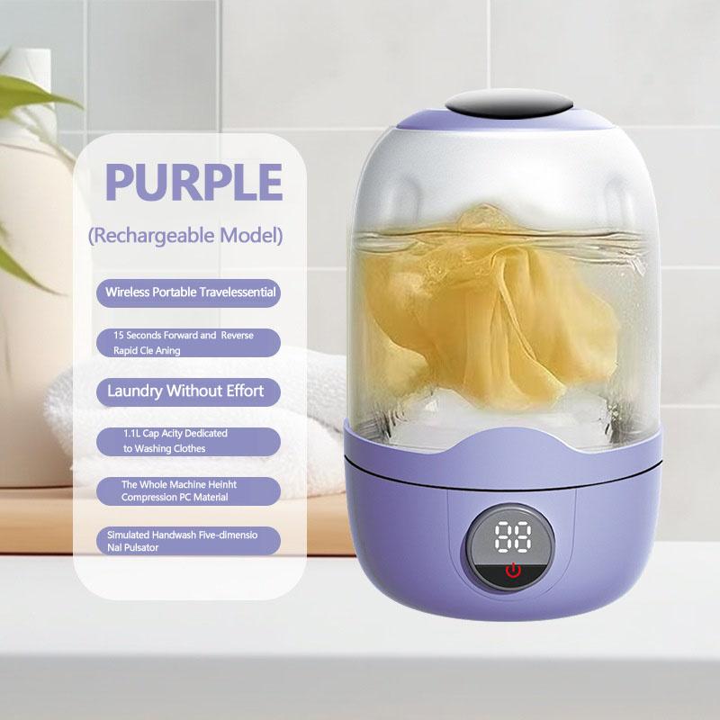 Mini Portable Washing Machine Rechargeable Travel Washer for Underwear Socks Small Laundry Bucket with Dehydration Function
