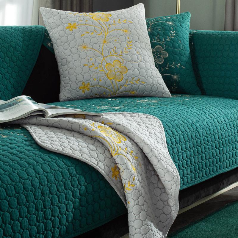 

Pure Cotton Sofa Cushion, Double-Sided Washed Cotton Fabric, Simple And Modern Four-Season Universal Non-Slip Living Room Sofa Cushion Cover 70*70cm