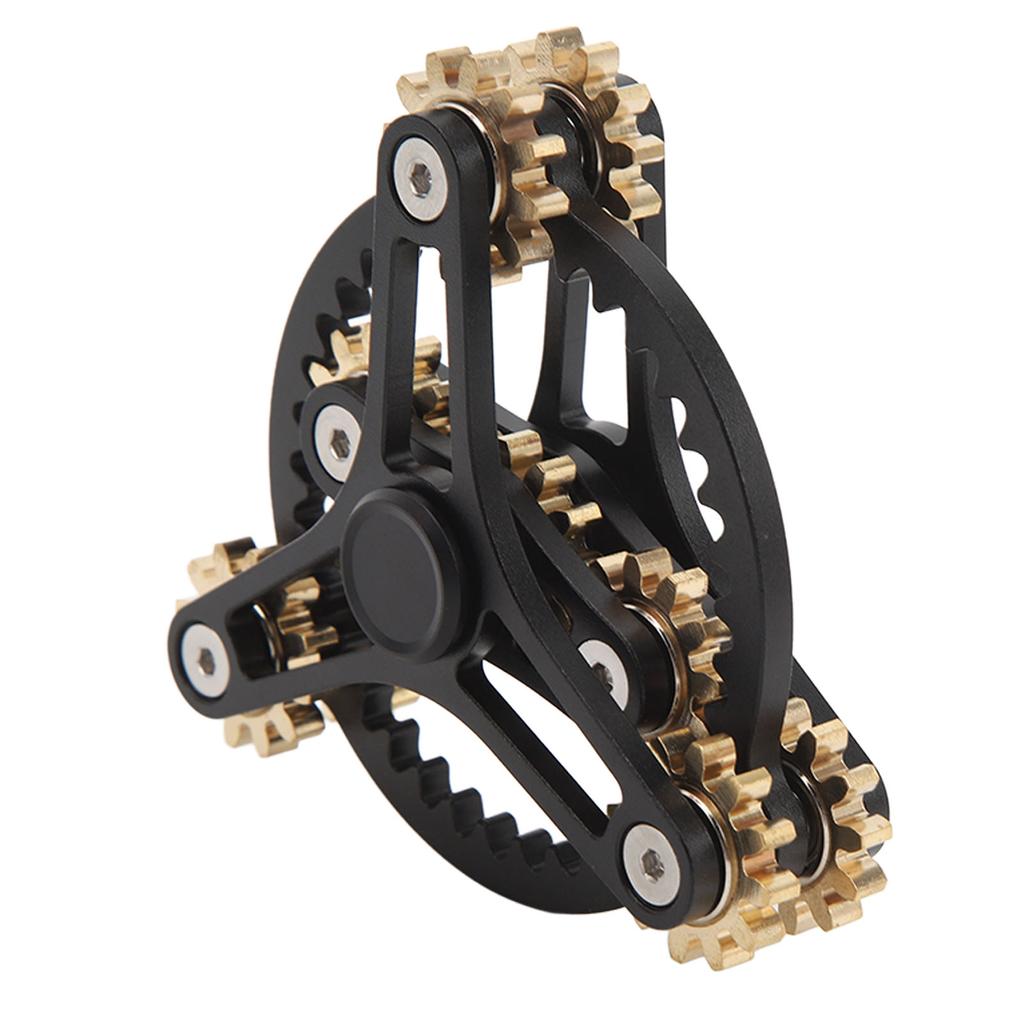 Bearing Gear Finger Toy Meditation Reduce Anxiety Break Bad Habits Bearing 3 Gear Metal Toy Black