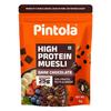 Muesli Pintola High Protein Ciocolată Neagră & Merișoare 1kg, 25g Proteine, Bogat în Fibre, Fără Grăsimi Trans cu Zahăr Brun, Fructe Reale, Muesli pentru Pauză