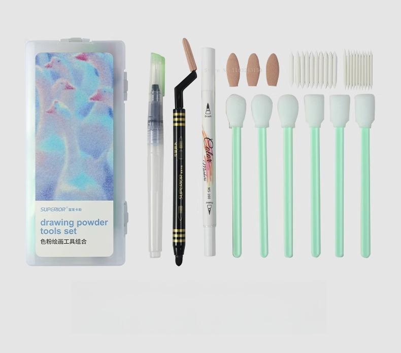 

15-color Warm Cool Series Dry Color Powder Tray Art Dry and Wet Dual-purpose Illustration Design Quick Sketch Watercolor Paint (as the picture,Single box)
