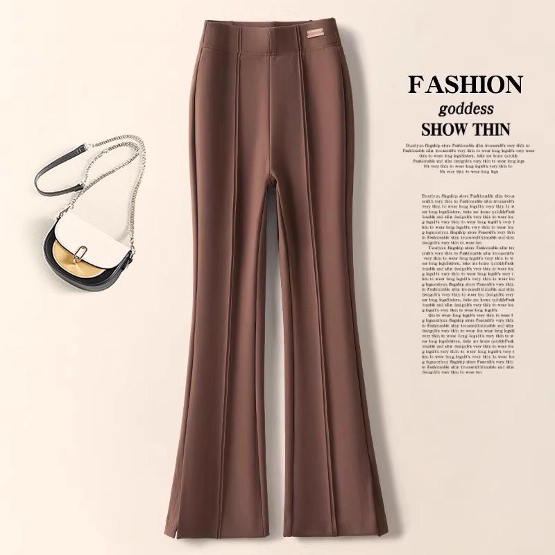 

Women s High-Waisted Coffee Slit Suit Pants: Autumn/Winter 2024 Micro-Flare Nine-Point Style L (105-115 jin)