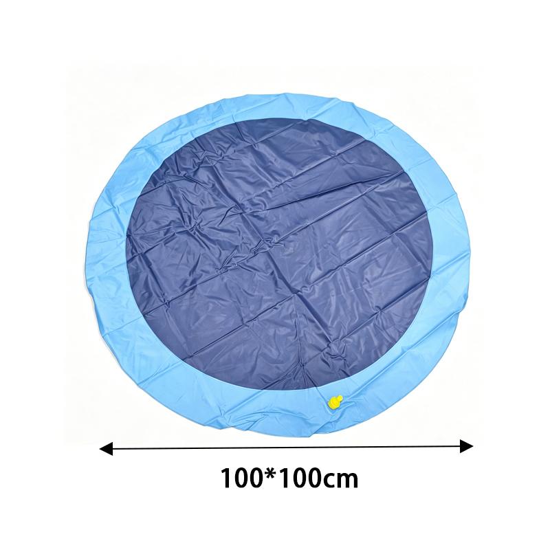 Summer Dog Splash Sprinkler Pad Foldable Pet Fountain Water Mat Outdoor Cooling Toy for Dogs Kids Blue 100/150/170cm