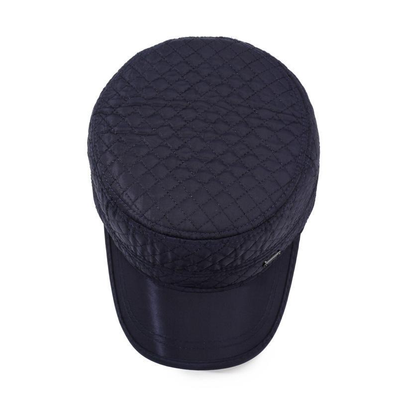 Velvet Thick Rhombus Baseball Cap Middle-Aged Men's Autumn Winter Warm Ear Protection Flat Cap Outdoor Cap