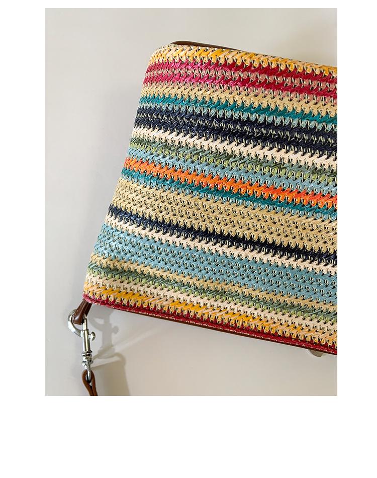 2025 Autumn Women's Fashion Colorful Woven Crossbody Handbag