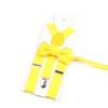 Men Kids Yellow Khaki Brown Suspender Bowtie Set Elastic Adjustable Y-Back Braces Straps Daily Father-Child Braces Accessory