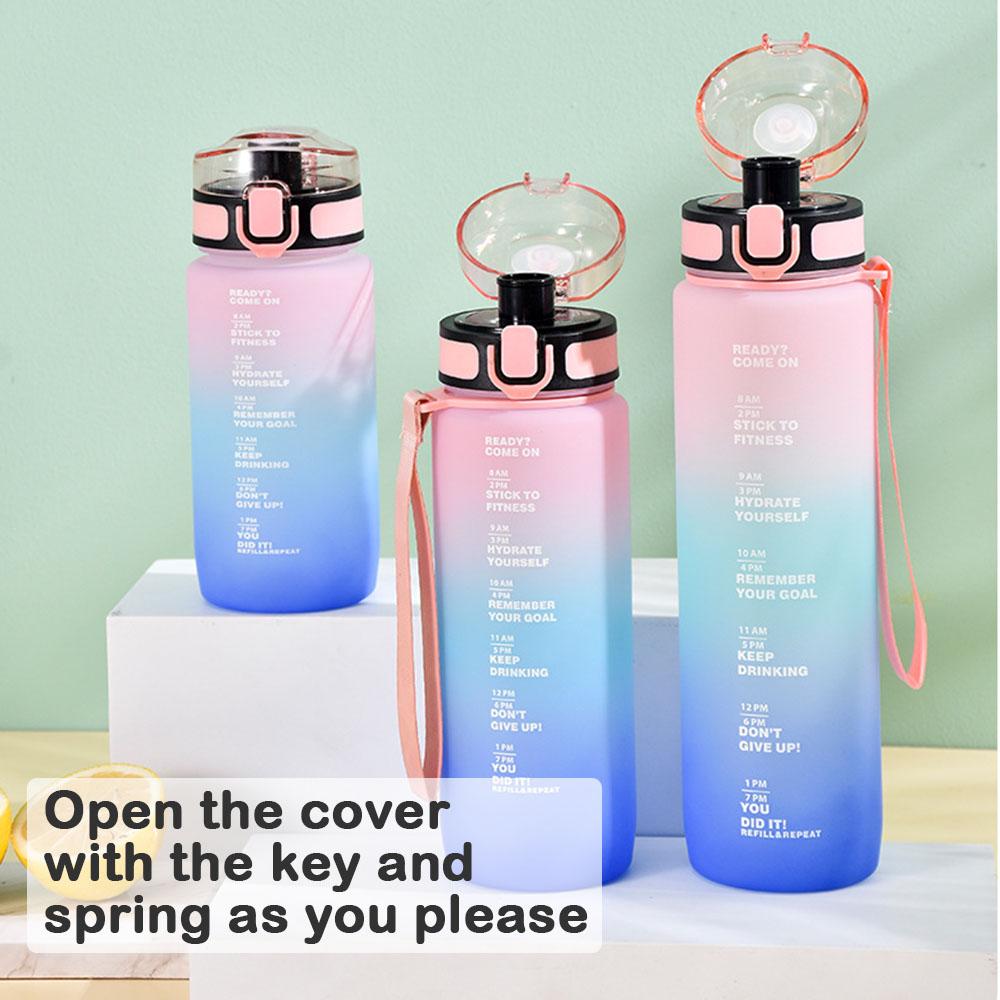 Space Cups With Lanyard Large Oppening Sealing Water Bottle For Travel