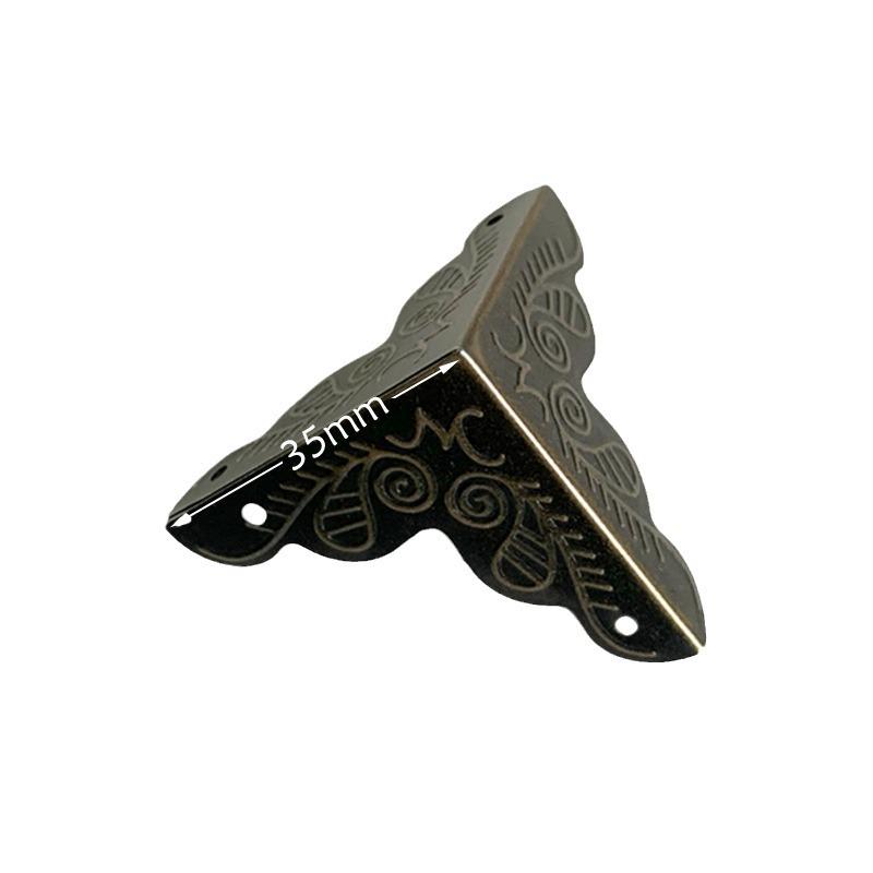 C072 Antique Iron Three-Sided Corner Protector for Wooden Wine Boxes
