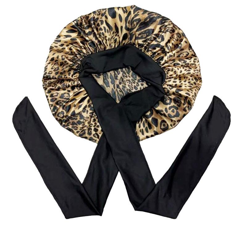 "Extra-Large Silk Sleep Cap with Bowknot – Beauty Hair Care Turban Hat"