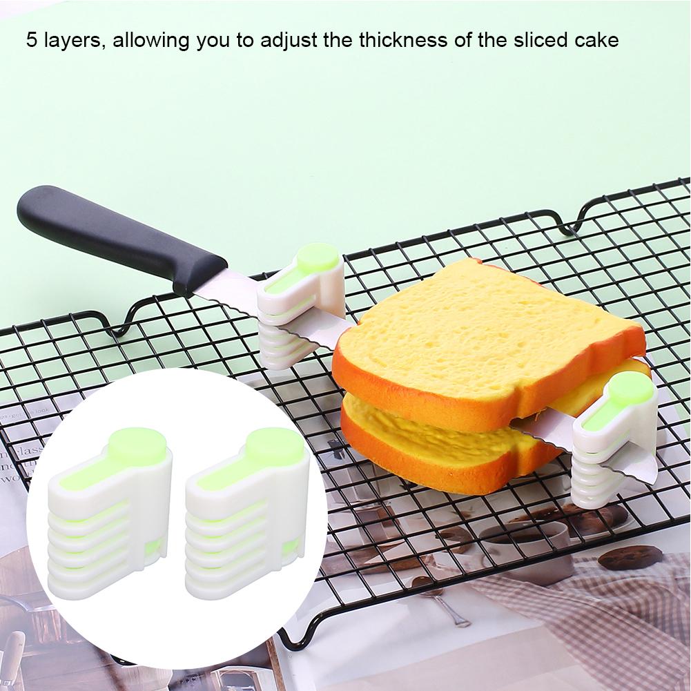 2Pcs MultiFunctional   Cake Brd Cutter Slicing   Tool Home Kitchen Accessory(Green 52036A )