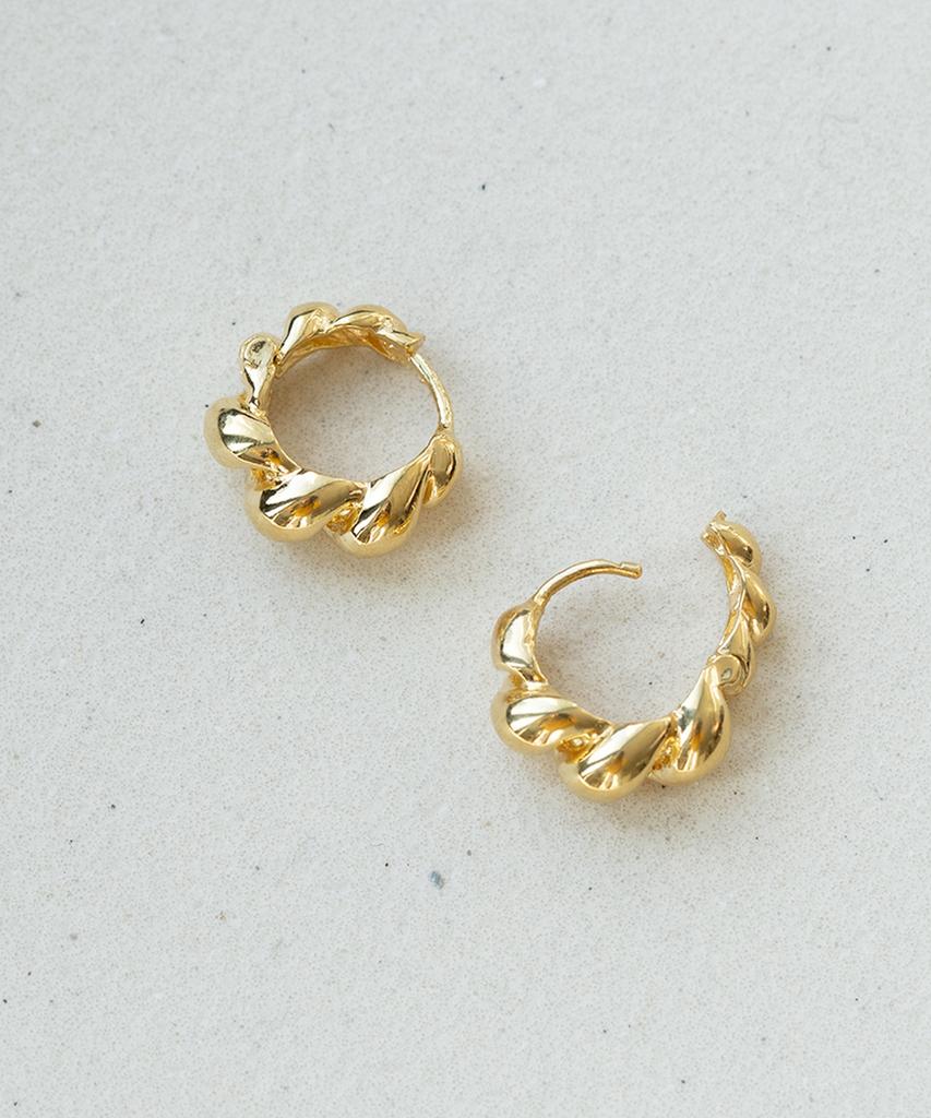 Alleun Silver 925 Twisted Bold Silver One-Touch Ring Earrings