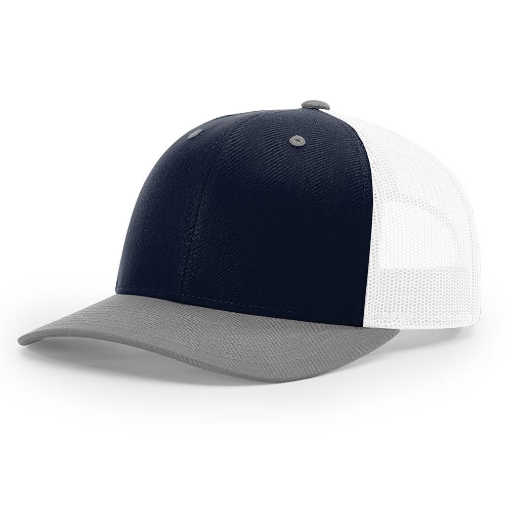 Custom 3D Embroidery Logo Baseball Dad Cap Richardson 112 Trucker Hat with Mesh Cap & Leather Patch Common Fabric Feature
