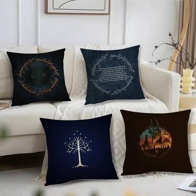 The L-Lord of the R-Rings Pillow Case Short Plush Print Cushion Cover Square Throw Pillow Covers Sofa Home Decor
