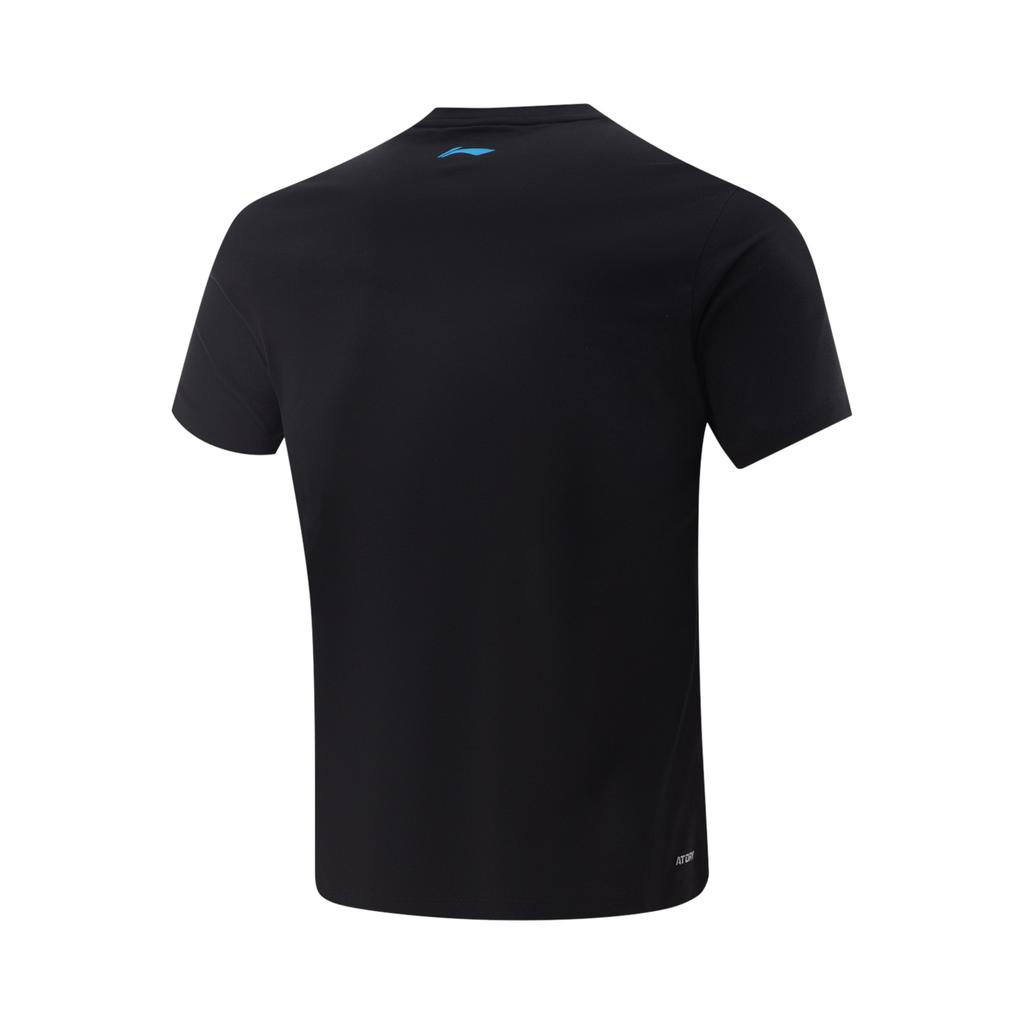 Li Ning Table Tennis Series Letter Round Neck Quick-Dry Breathable Versatile Short Sleeve T-Shirt Unisex Tops Black AHSV613-1