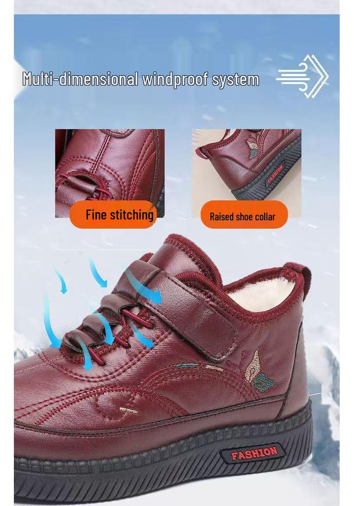 2025 Beijing Women's Non-Slip Winter Cotton Snow Boots with Velvet High Heel