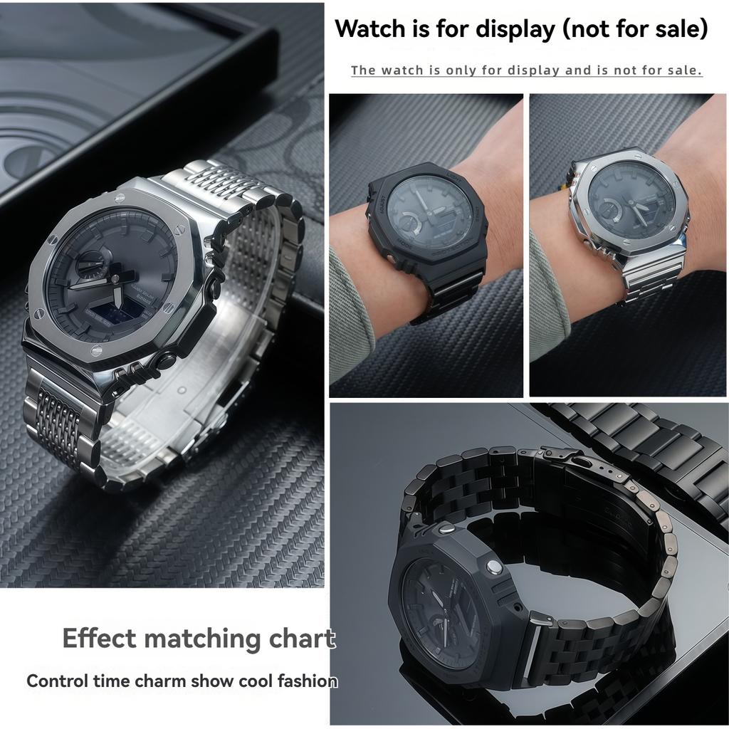 GA-2100 metalen horlogeband Voor Casio ga2100 GA-2110 GA-B2100 GBM-2100 gemodificeerde RVS Horlogeband accessoires