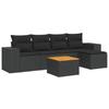 VidaXL Salon de Jardin avec Coussins 6 pcs, Canapés de Patio, Ensemble de Meubles, Mobilier de Terrasse Extérieur, Noir 3257749