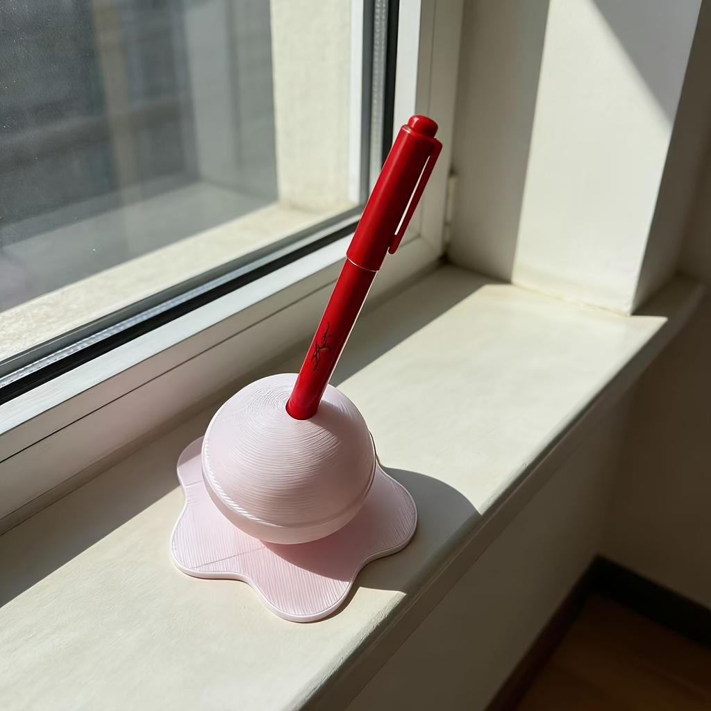 1-Piece Lollipop-Shaped Pen Holder with Unique Design, Creative 3D-Printed Melting Lollipop Shape, Stable Color, Realistic and Delicate, Great Gift It