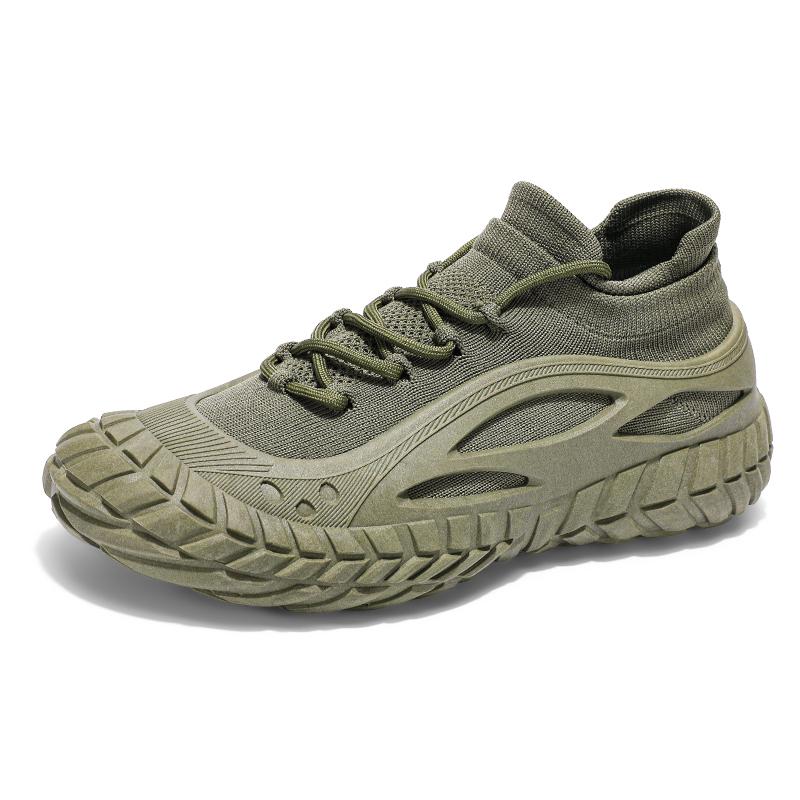 Fashion Casual Trendy Men's Shoes 2025 Knitted Breathable Lazy Shoes One Step Causal Outdoor Shoes Round Toe PVC Sole Non-Lace Up