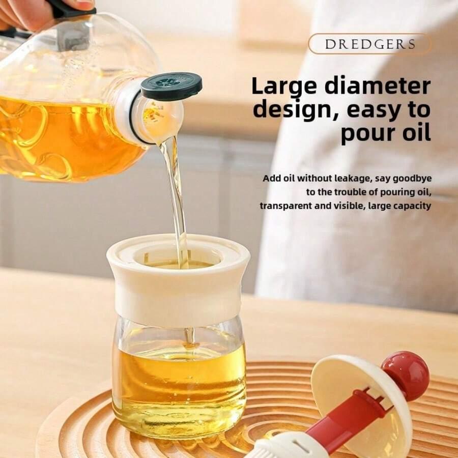 Practical 2-in-1 Oil Brush Bottle Oil Pot Sauce Vinegar Bottle Silicone Oil Brush Temperature Resistant Oil Bottle