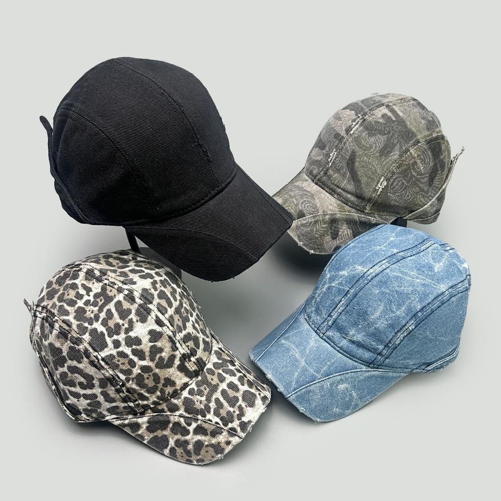 American Retro Leopard Print Camouflage Baseball Hats New Men Women Sunshade Personal Versatile Distress Fashion ins Peaked Caps