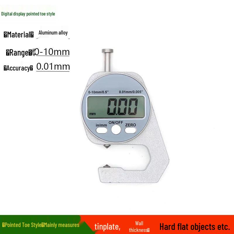 Digital Thickness Caliper: Flat & Pointed Head Gauge for Measuring Paper Board