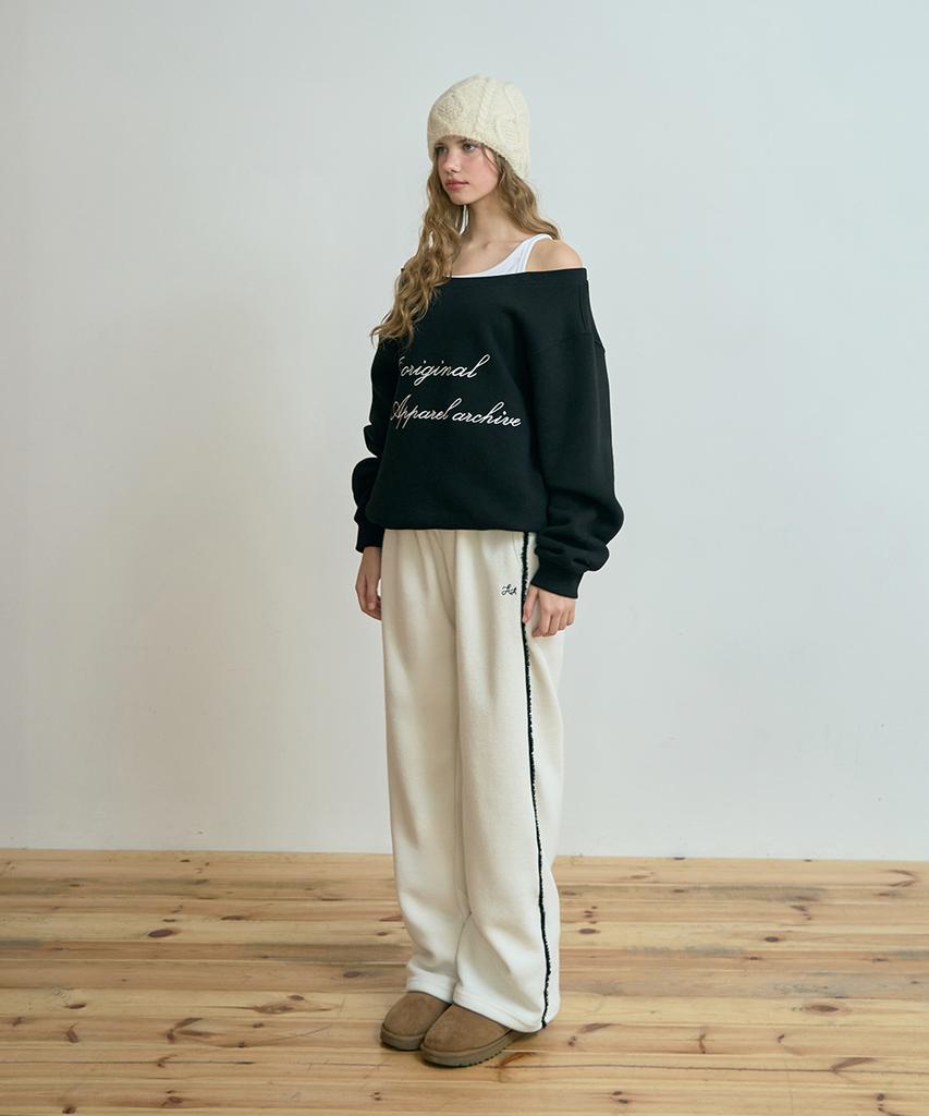 Eopaeleolakaibeu Snug Terry Line Pants - Ivory