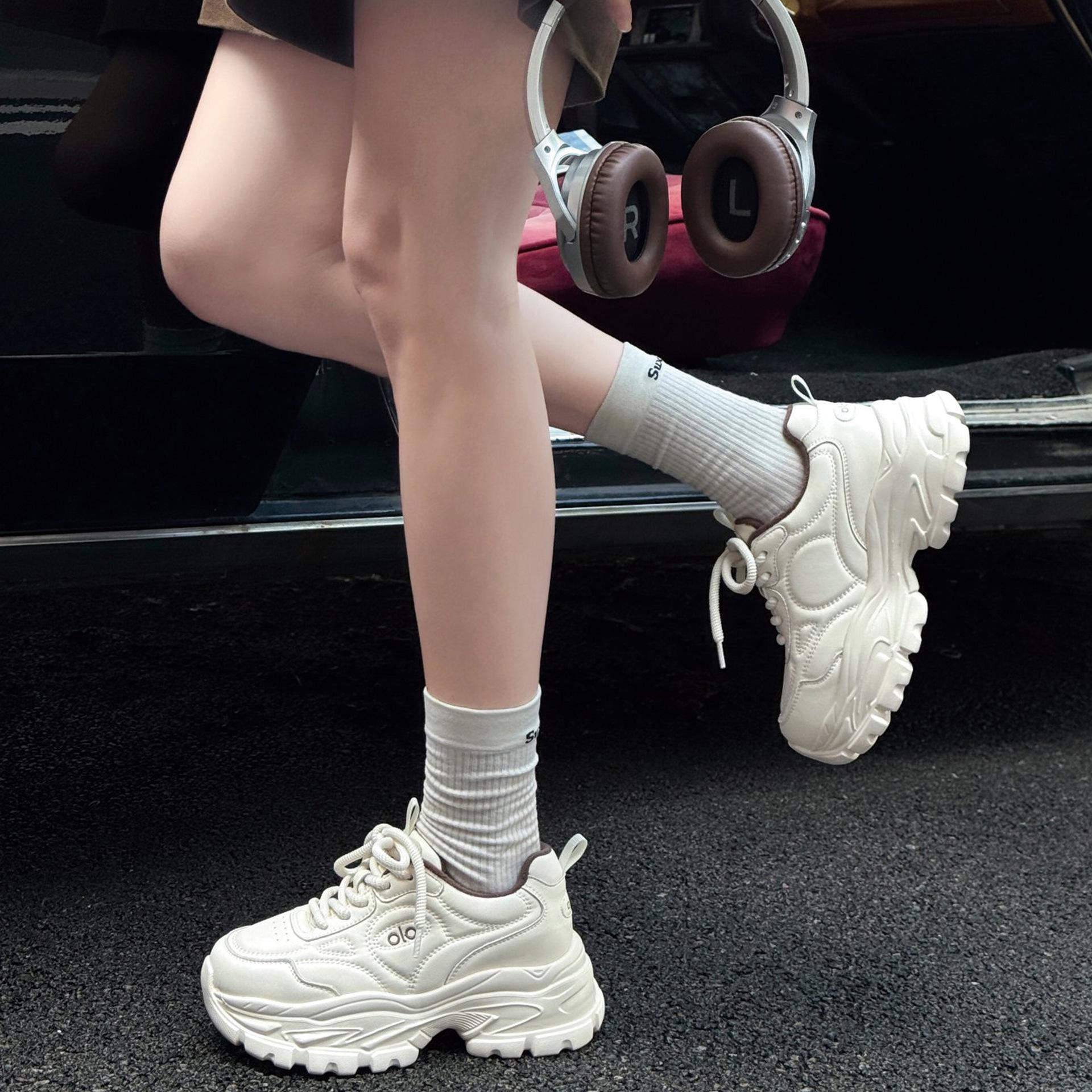 Autumn Winter Height-Increasing Fleece-Lined Dad Shoes with Thick Sole 40