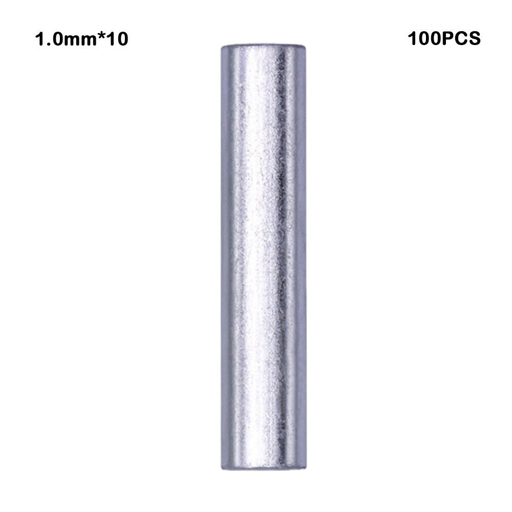 100pcs Single 1.0mm 1.2mm 1.4mm Aluminum Sleeves Stainless Steel Oval Monofilament Rigging Trace Leader Crimps Outdoor Fishing