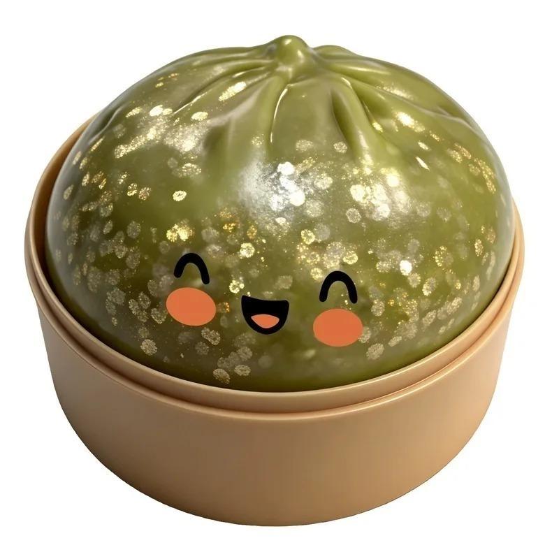 Kawaii Dumpling Squishy Set with Steamer Box, Soft Sensory Stress Relief Toy for ADHD