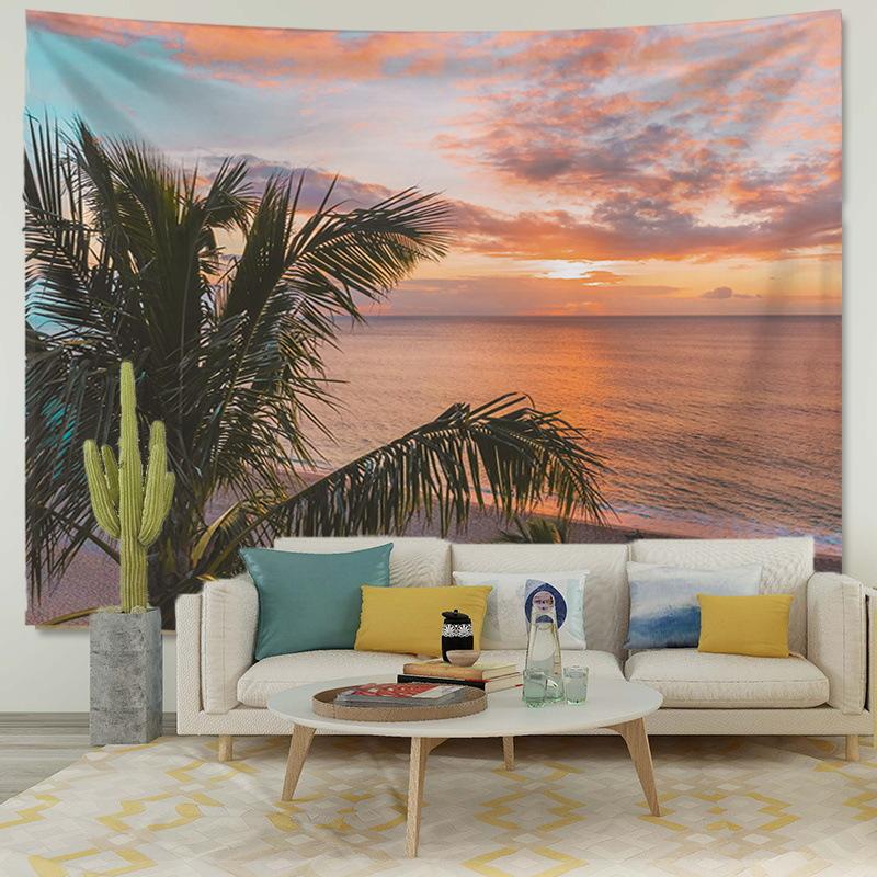 Scenic landscape background fabric digitalprinted polyester tapestries living rooms bedrooms macrame wall hanging room decor