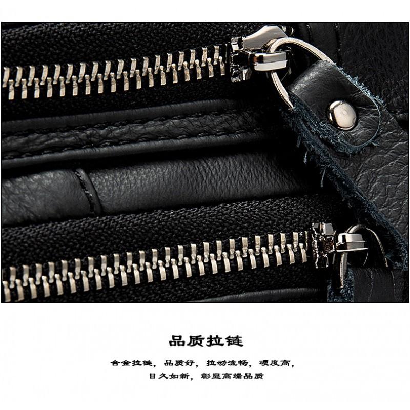 Real Cowhide Men's Bag Single Shoulder Crossbody Genuine Leather Chest Korean Casual Top Layer