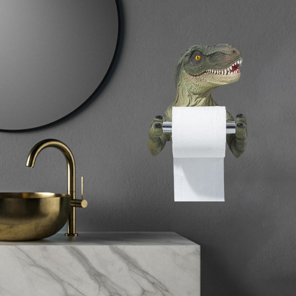 3D Dinosaurier Halter Rollenpapier Aufbewahrungsständer für Badezimmer Duschraum Wandmontierter Toilettenpapierhalter Taschentuchhalter