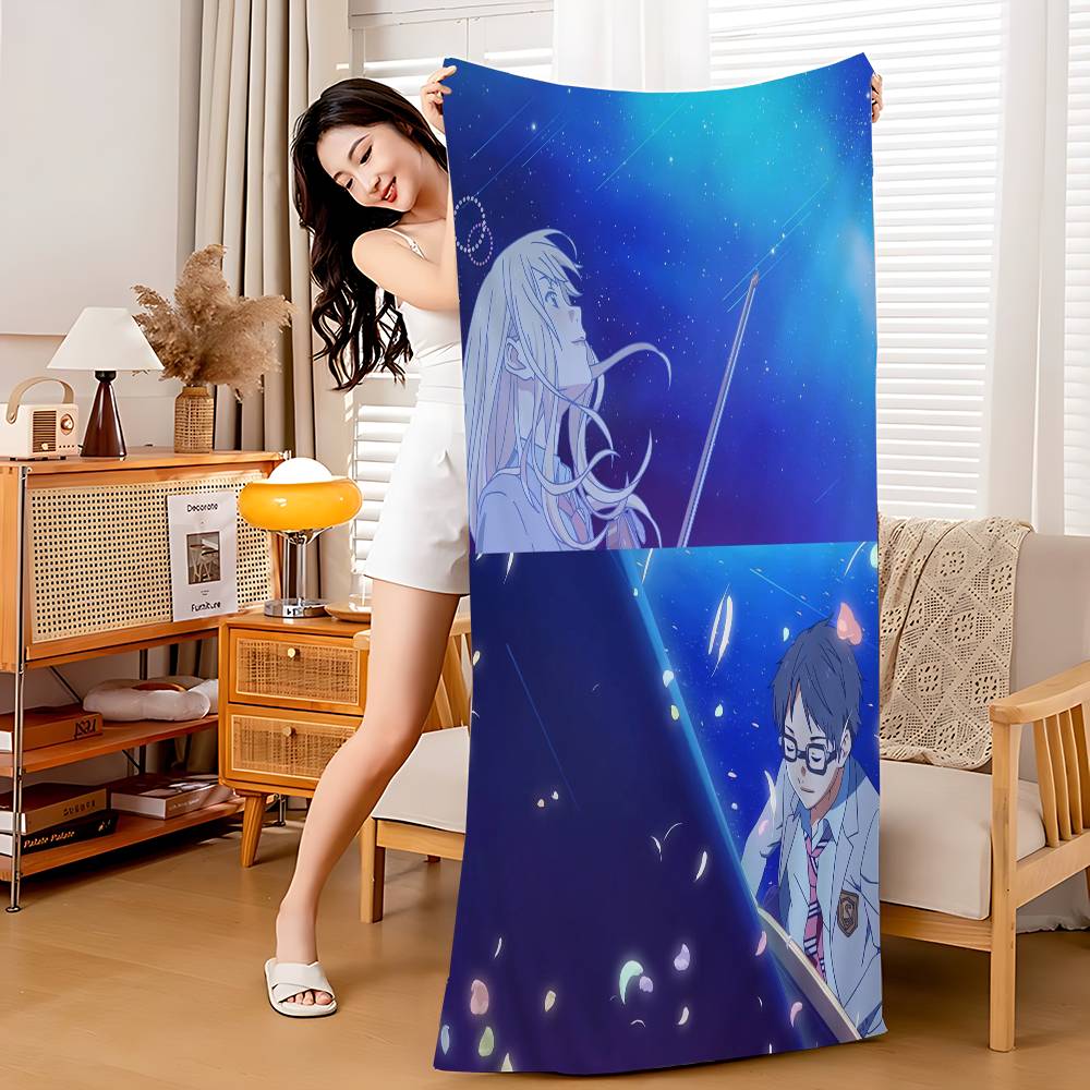Anime Your Lie in April Microfiber Printed Beach Towel Mountain Climbing Yoga Beach Swimming Running Absorbent Soft Towel