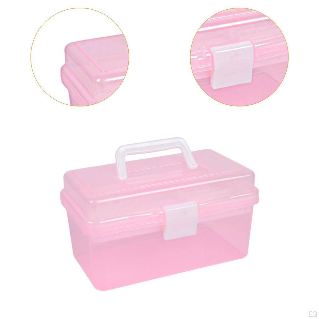 Nail Tools Storage Box Manicure Holder Handheld with Handle Organizer for Travel School Sewing