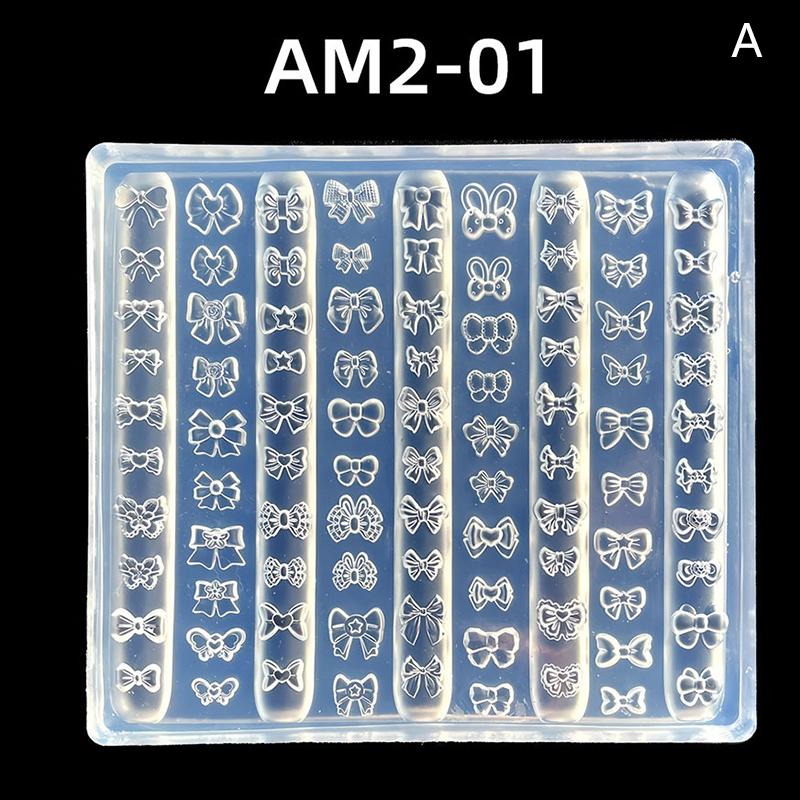 

Nail Art Soft Silicone Mold Sanrio Hello Kitty Bow Molds 3D Silicone Carved Cartoon Template Nails Accessories For Salon